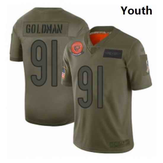 Youth Chicago Bears 91 Eddie Goldman Limited Camo 2019 Salute to Service Football Jersey